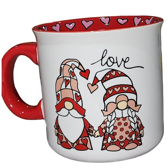 Novogratz American Gnome LOVE Ceramic Coffee Mug White And Red 16oz - Picture 12 of 13